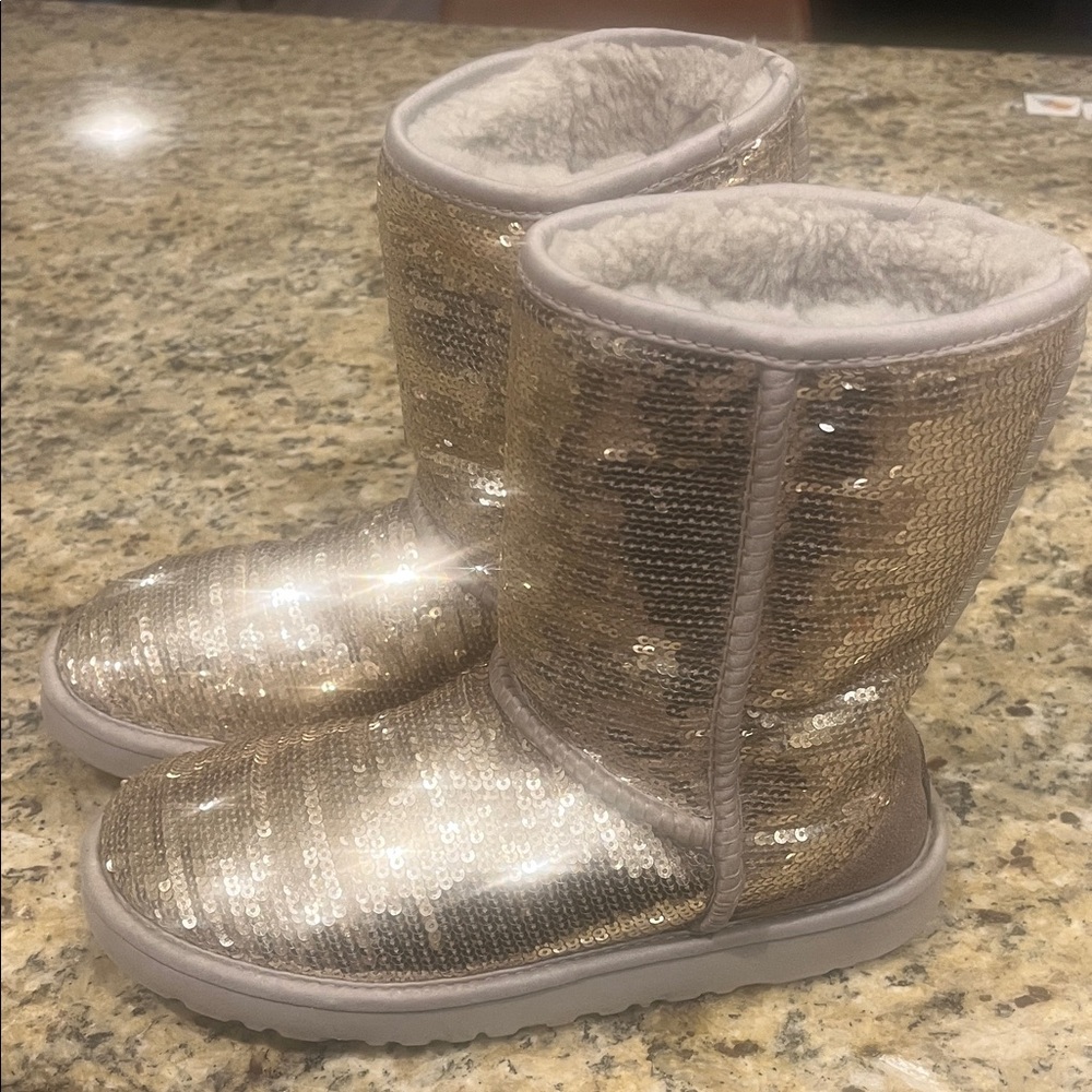 UGG Sequin Winter Boots in Gold and Silver
